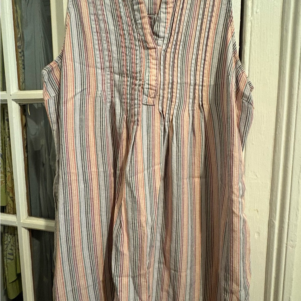 Sonoma Multicolor Striped V-Neck Linen Sundress